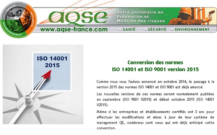 news 28 Conversion des normes ISO 14001 et ISO 9001 version 2015